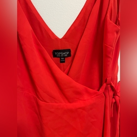 Topshop - Women’s Bright Orange/Red Wrap Around Mini Dress - US 8/UK 12/EUR 40 - Picture 2 of 6